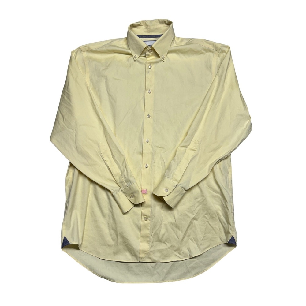 Charles Tyrwhitt Mens Yellow Non Iron Classic Fit Button Down Shirt 16.5 34